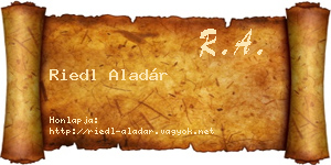 Riedl Aladár névjegykártya